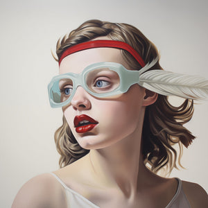 Feather Red Headband Alicia Bourley Art