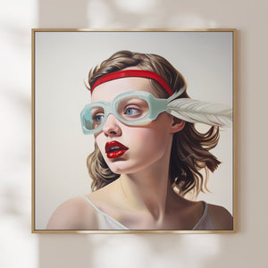 Feather Red Headband Alicia Bourley Art